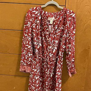 Loft Shift Dress in Red Floral